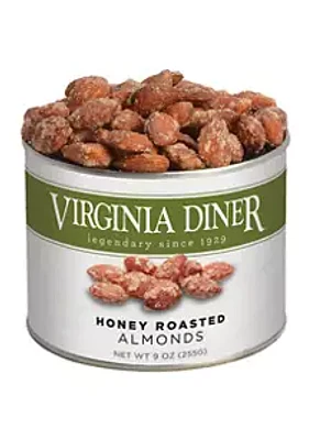 Virginia Diner Honey Roasted Almonds 9 Ounce Tin