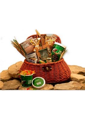 The Fisherman's Fishing Creel Gift Basket