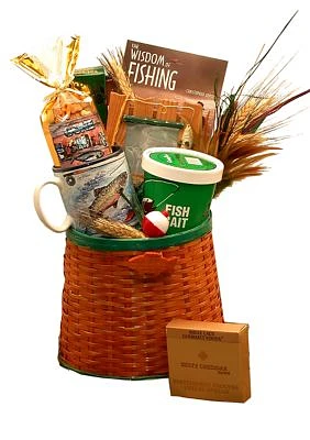 The Fisherman's Fishing Creel Gift Basket