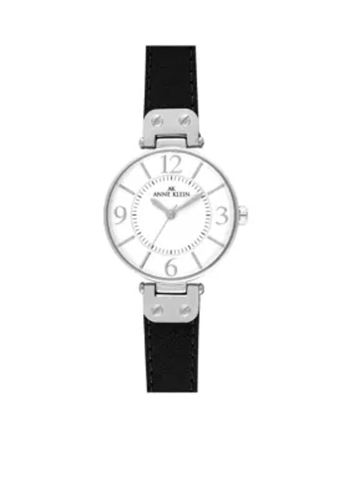 Silver-Tone Round Case Watch