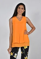 Sleeveless V-Neck Georgette Top