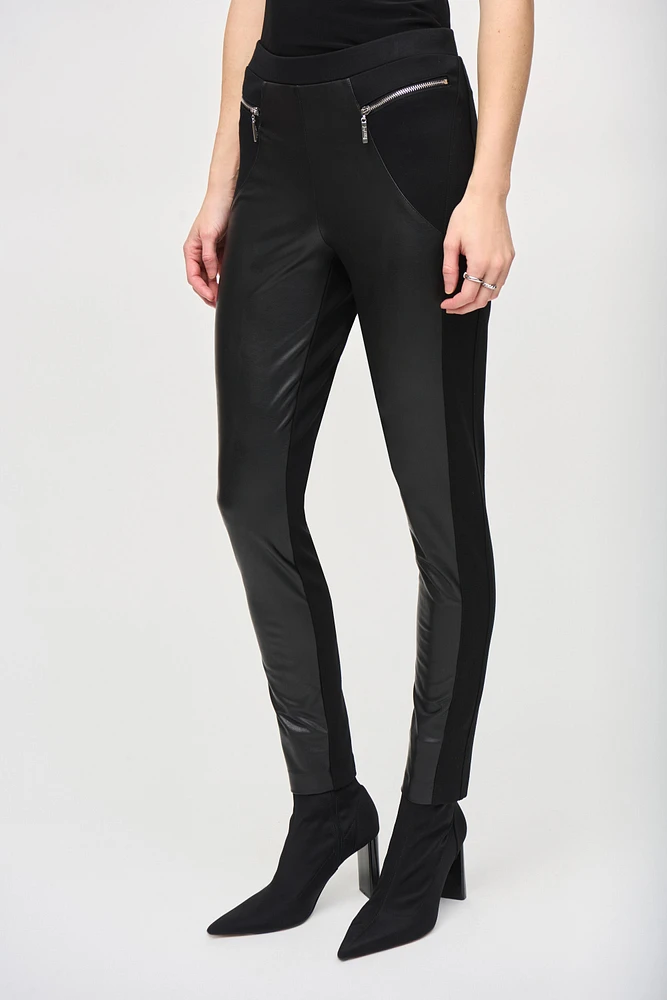 Heavy Knit and Leatherette Leggings