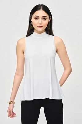 Silky Knit Fit and Flare Sleeveless Top