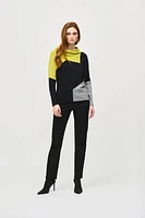 Colour-Block Jacquard Sweater Top