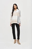 Colour-Block Jacquard Knit Cover-Up