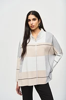 Colour-Block Jacquard Knit Cover-Up