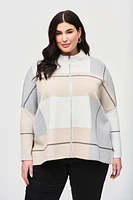 Colour-Block Jacquard Knit Cover-Up