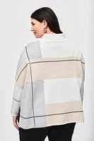 Colour-Block Jacquard Knit Cover-Up