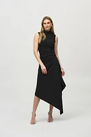 Sleeveless Asymmetrical Mock Neck Dress