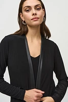 Silky Knit And Leatherette Cover Up