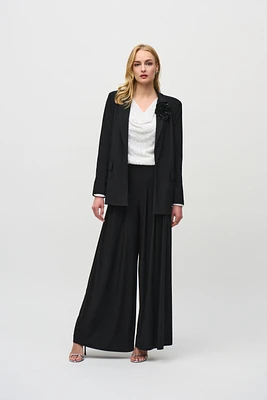 Silky Knit Wide-Leg Pull-On Pants