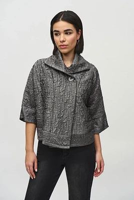 Textured Woven Jacquard Boxy Jacket