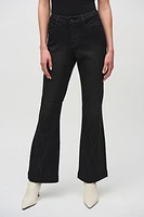 Classic Flared Denim Pants with Rhinestone Detail