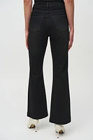 Classic Flared Denim Pants with Rhinestone Detail