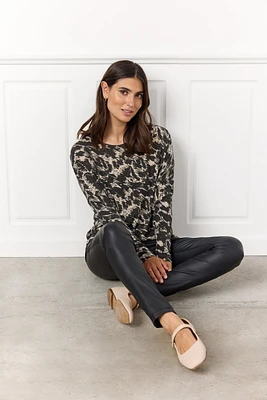 Biara Animal Print Sweater