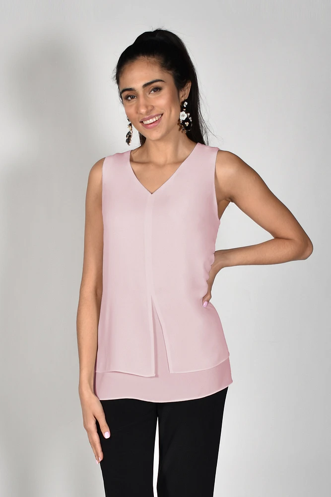 Sleeveless V-Neck Georgette Top