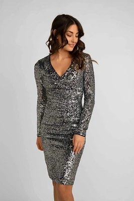 Sequin Wrap Dress