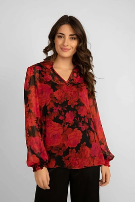 Floral Print Puff Sleeve Top