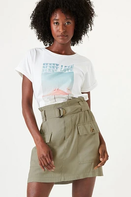 Belted Cargo Skirt