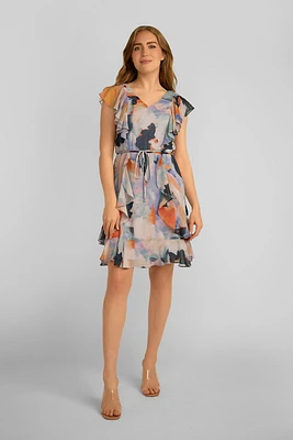 Printed Ruffle Dress