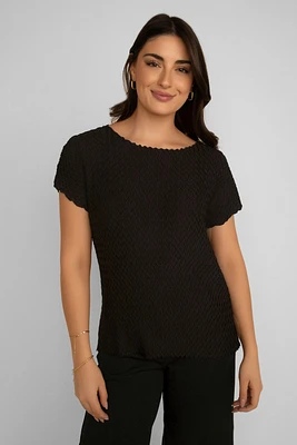 Short Sleeve Textured Top