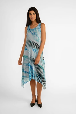 Sleeveless Rivera Print Mesh Dress