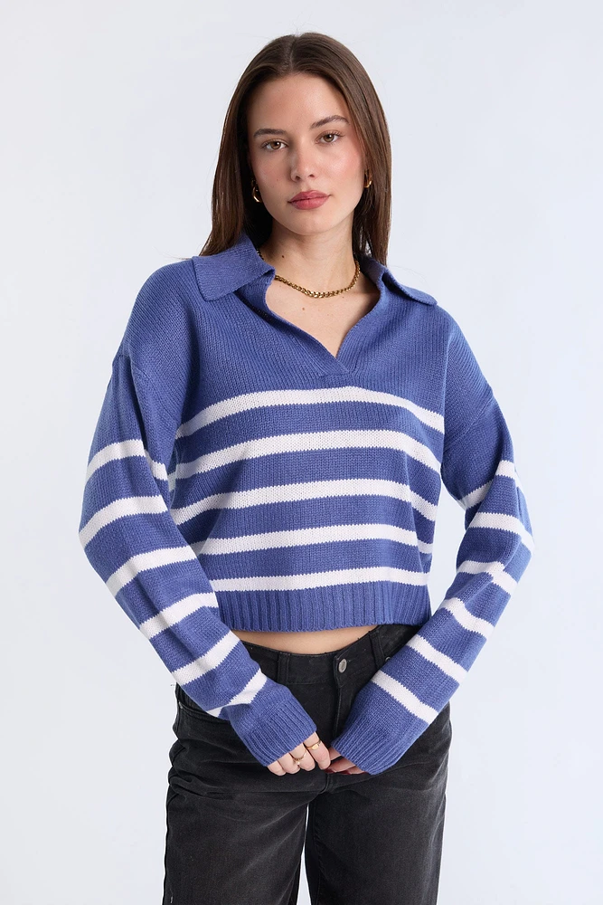 Relaxed Polo Sweater