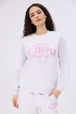 Graphic Oversized Crew Neck Sweatshirt