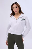 Mock Neck Half-Zip Hooded Sweatshirt