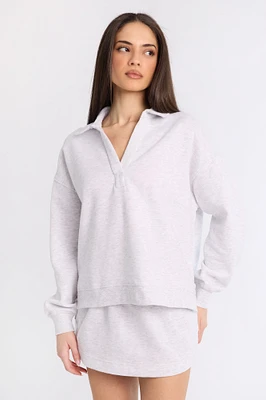 Long Sleeve Polo Sweatshirt