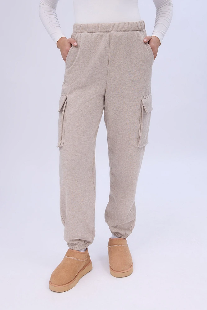 Jogger cargo taille haute