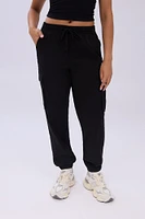 High Rise Cargo Twill Jogger