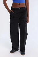 Super High Rise Wide Leg Cargo Twill Pants