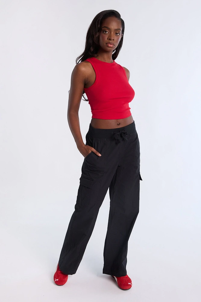 High Rise Wide Leg Cargo Pants