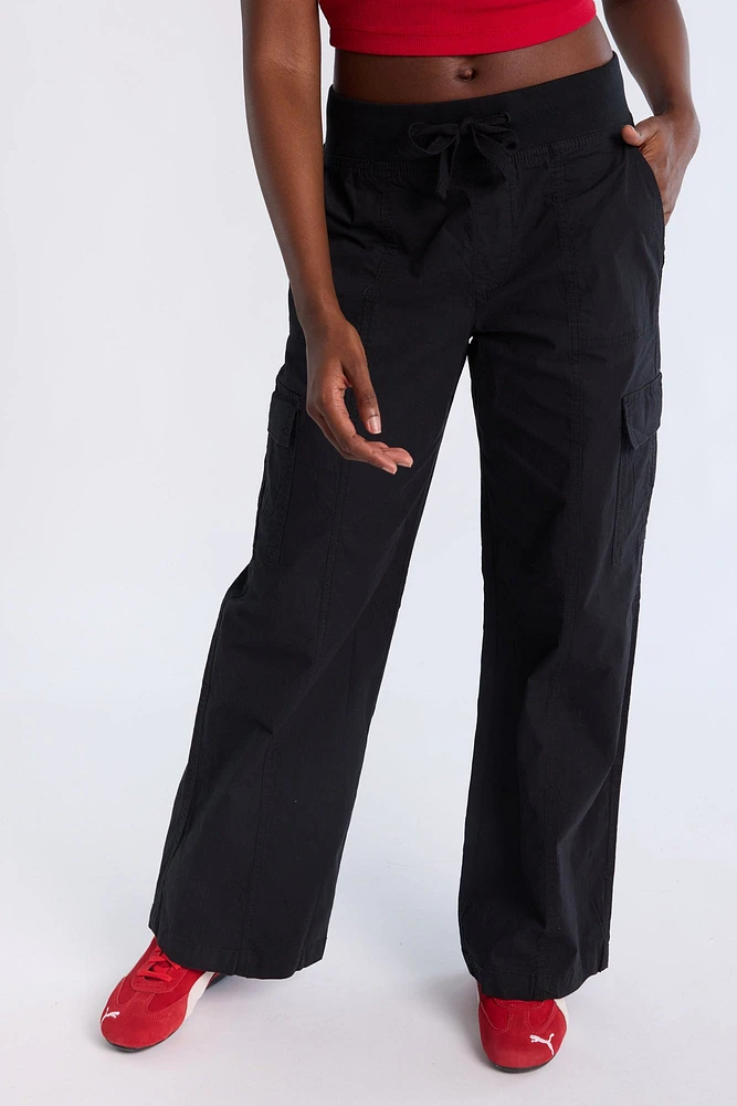 High Rise Wide Leg Cargo Pants