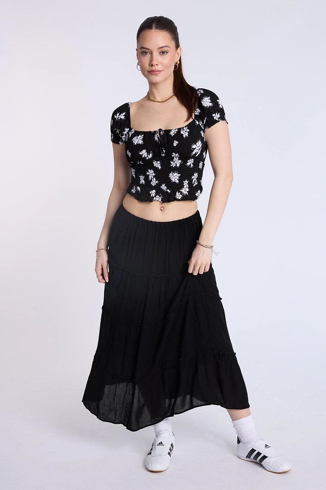 Tiered Maxi Skirt