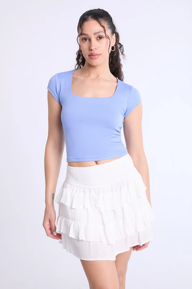 Tiered Mini Skirt