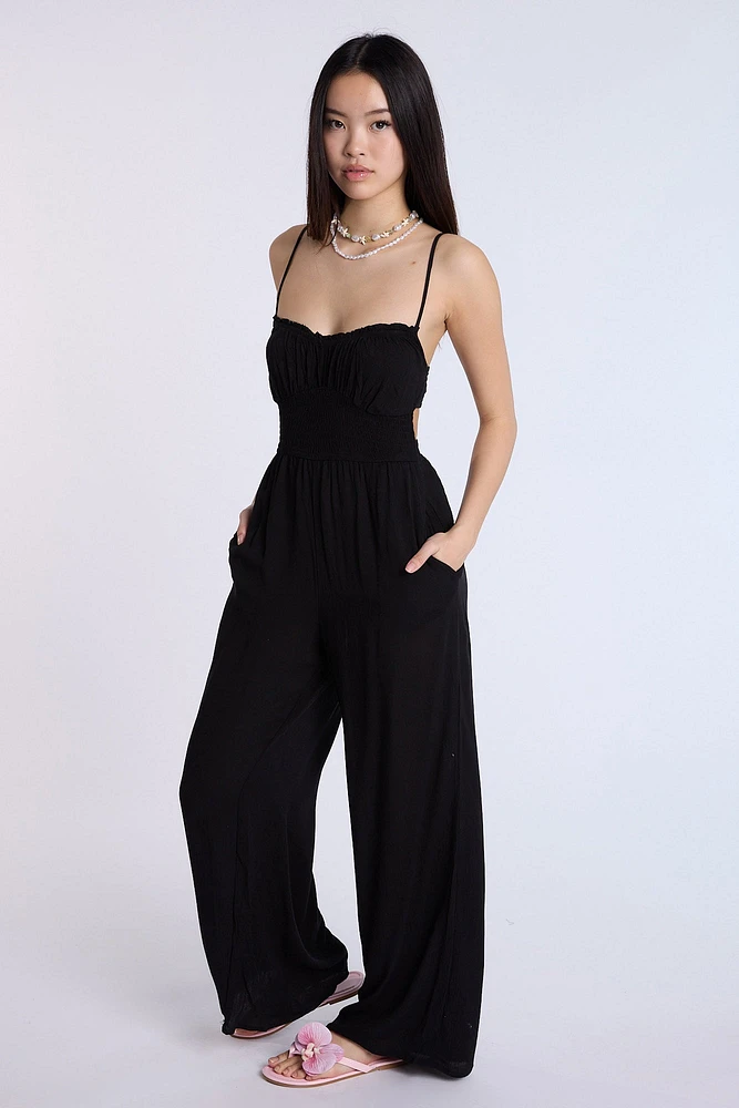 Smocked Waist Jumpsuit