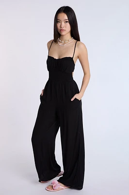 Smocked Waist Jumpsuit