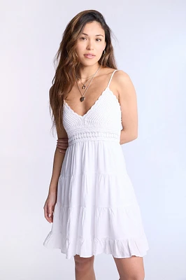 Crochet Bodice Mini Dress