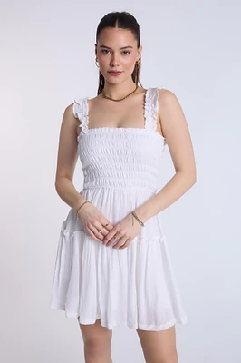 Smocked Tiered Mini Dress