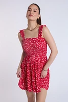 Smocked Tiered Mini Dress