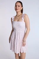 Smocked Tiered Mini Dress