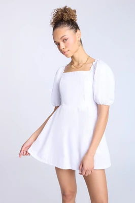 Puff Sleeve Mini Dress