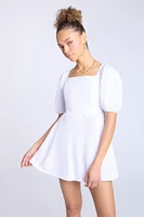 Puff Sleeve Mini Dress