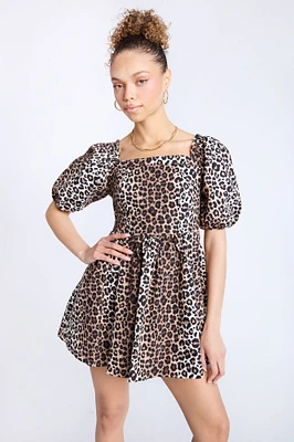 Puff Sleeve Mini Dress
