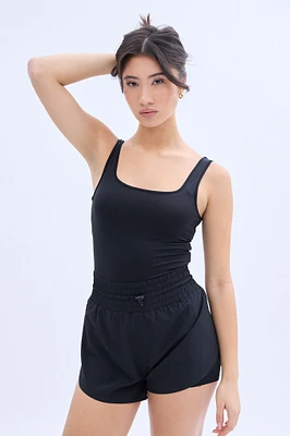 Active Scoop Neck Shorts Romper