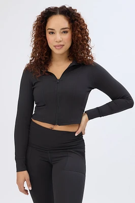 Super Smooth Zip-Up Skimmer Top