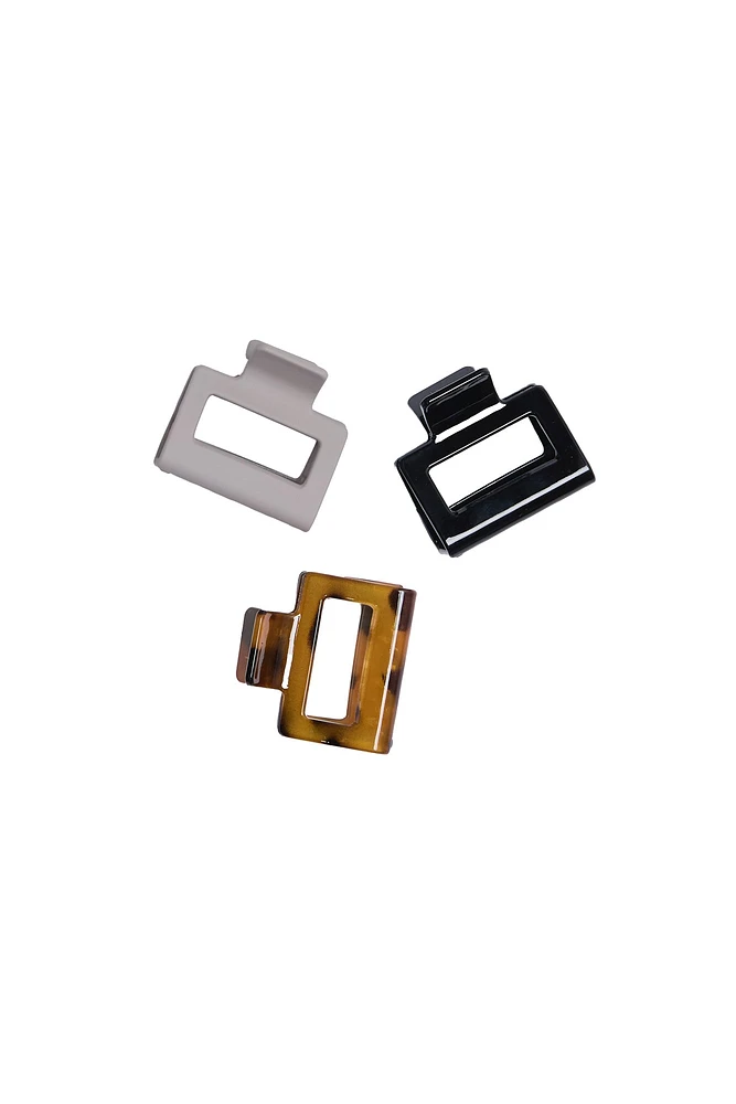 Square Claw Clips 3-Pack