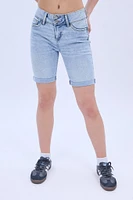 High Rise Bermuda Denim Short